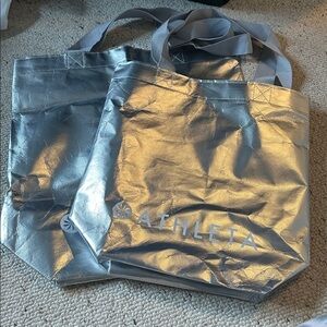Bundle of 2 Athleta Reusable Tote Bags 1 Large 1 Medium